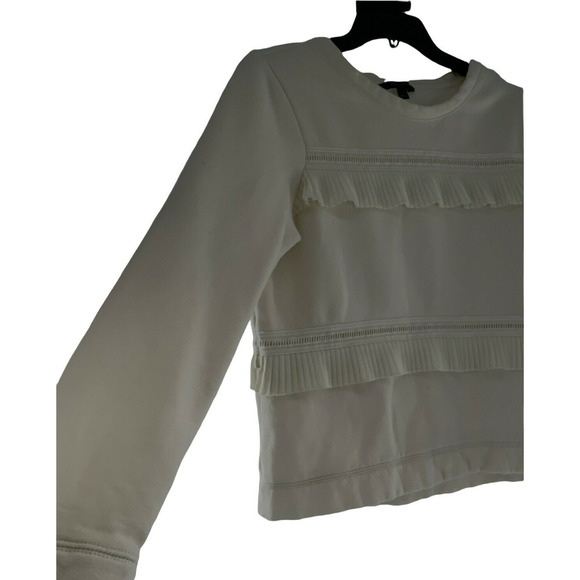 Banana Republic Top Women's Size Small Long Sleeves Ruffled Pleated Trim Couture - Picture 6 of 11
